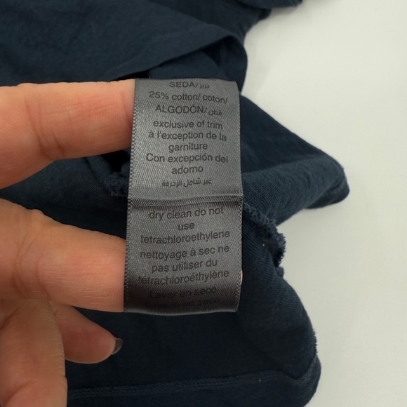 John Varvatos Polo Shirt Men XL Blue Silk Cotton Blend Short Sleeves Casual - Picture 6 of 9